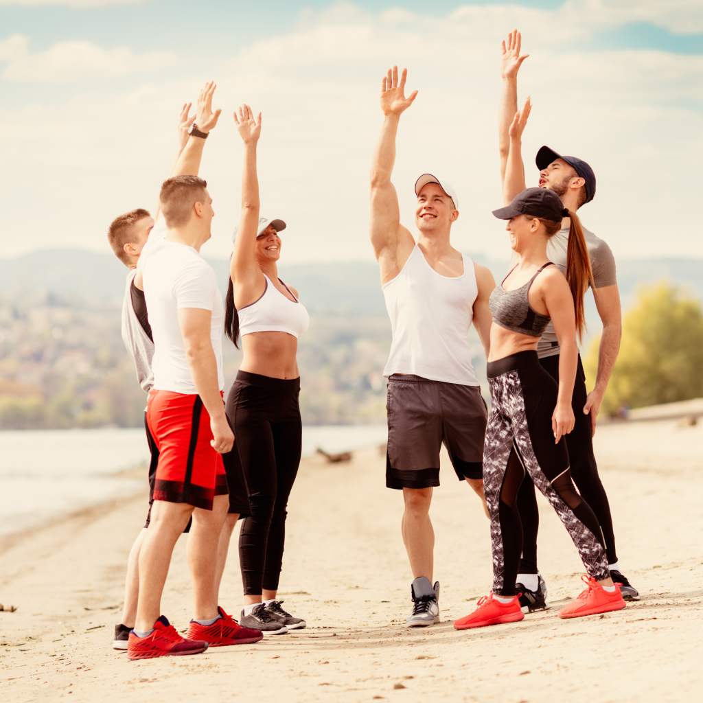 Allenamento all'aperto in gruppo