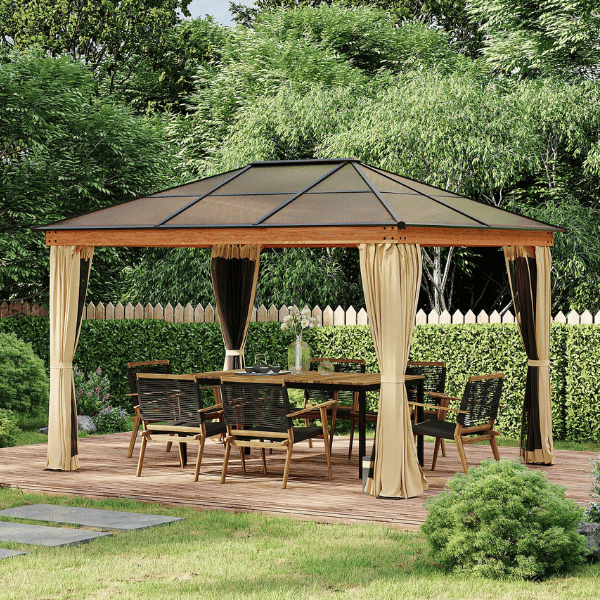 gazebo con tetto in policarbonato