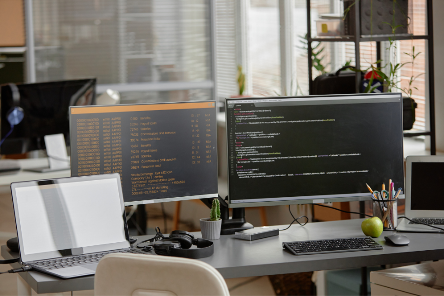Postazione lavoro due monitor